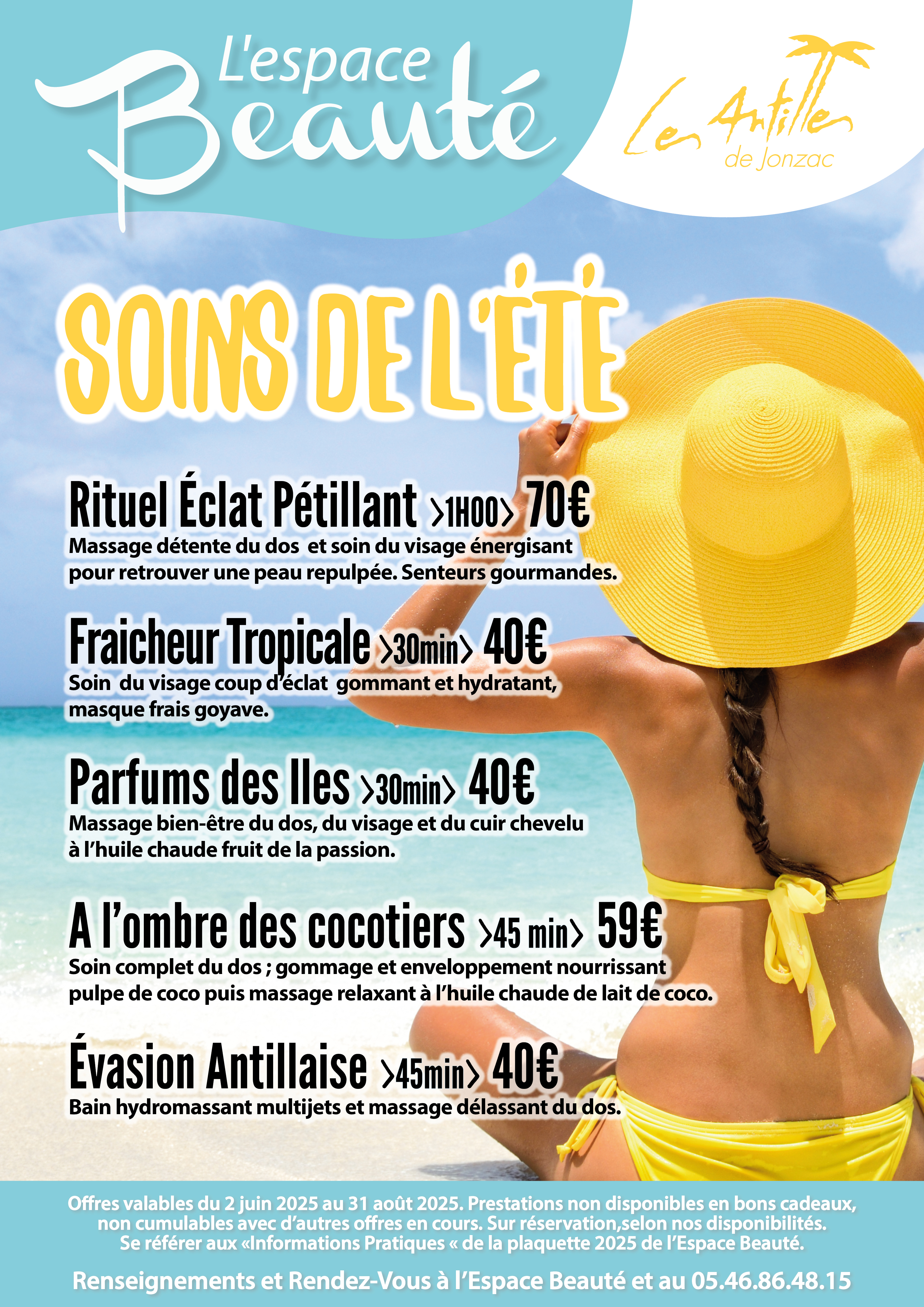 Institut de beauté Les Antilles de Jonzac Les soins de l'été