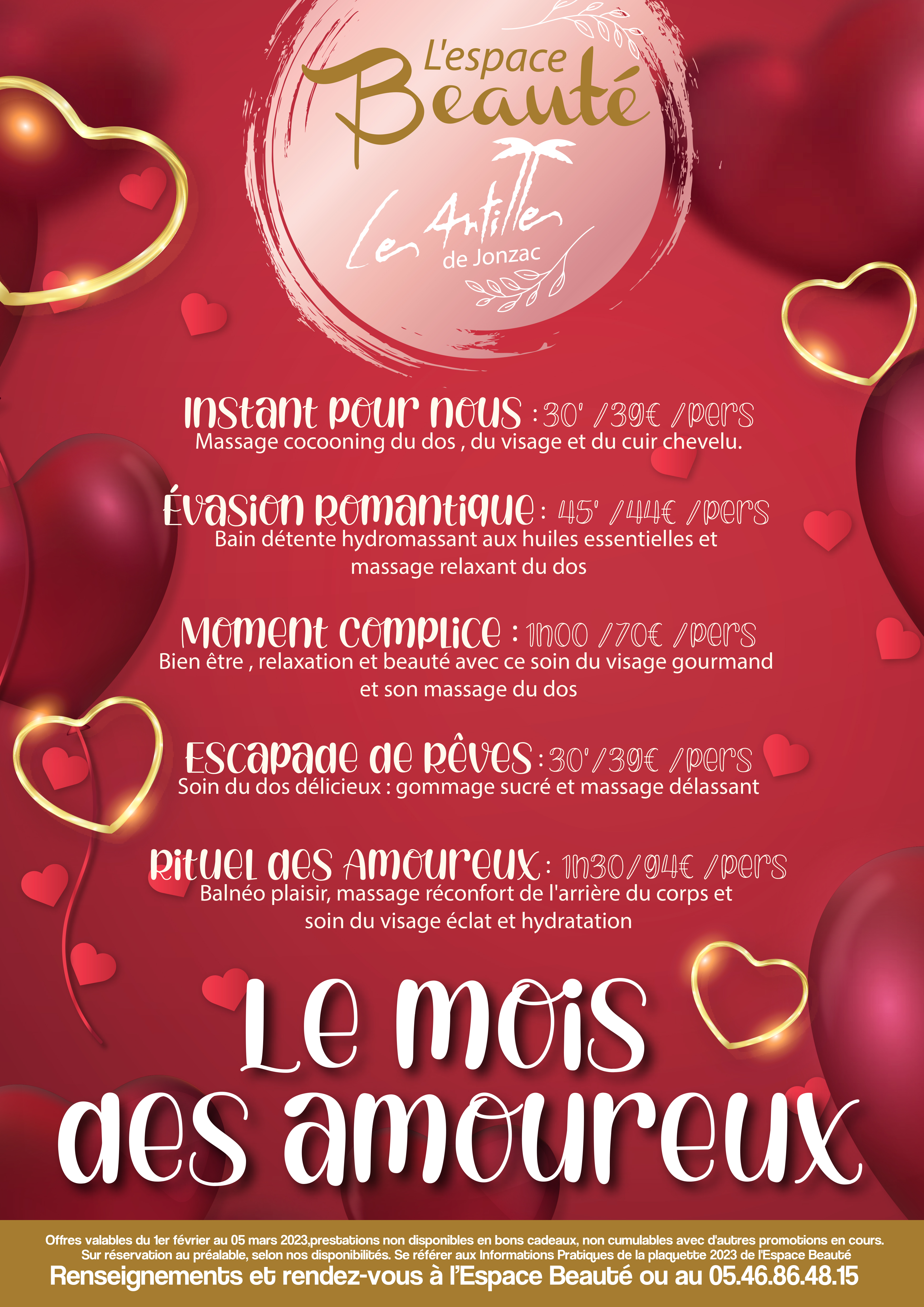 Institut de beauté Les Antilles de Jonzac soins des Fêtes